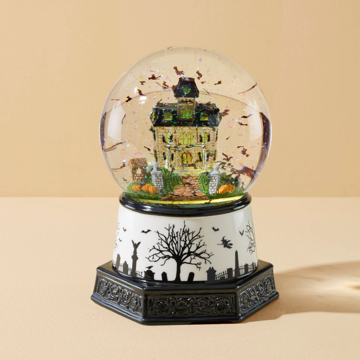 Haunted Village Lit Water Globe